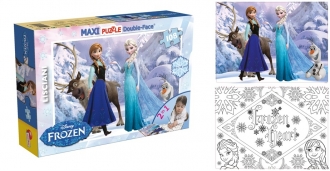 Slagalica Lisciani 108pcs Maxi Frozen Elsa & Anna 2u1 slozi I oboji 46904