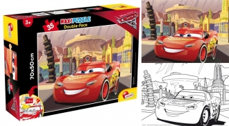 Slagalica Lisciani 35pcs Maxi Cars 3 GO! GO! GO! 2u1 slozi I oboji 60665