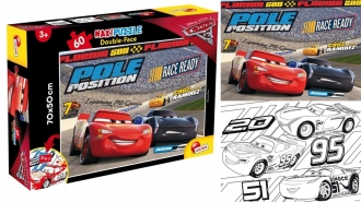 Slagalica Lisciani 60pcs Maxi Cars 3 Challenge 2u1 slozi I oboji 64007