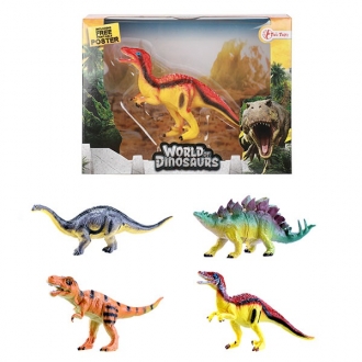 Dinosaurus figura + poster 4ass 37121Z