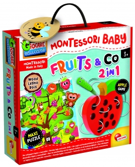 Montesori Baby Edukativna drvena jabuka - provlaci i zabavljaj se Lisciani 92260
