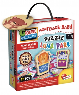 Montesori Baby Edukativna drvena slagalica Puzzle Luna Park 15pcs Lisciani 96855
