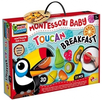 Montesori Baby Edukativno drveno voce Tucan Breaklfast Lisciani 98378