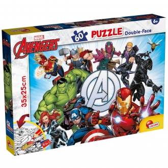 Slagalica Lisciani 60pcs Marvel Avengers 2u1 slozi I oboji 99658