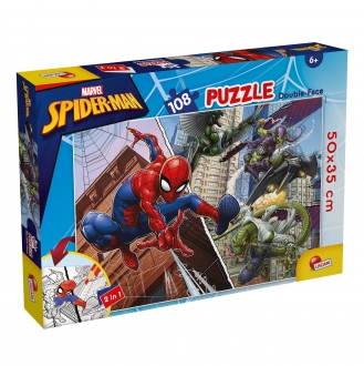 Slagalica Lisciani 108pcs Marvel Spiderman 2u1 slozi I oboji 99702