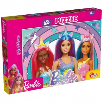 Slagalica Lisciani 48pcs Barbie Magic Jednorog  2u1 slozi I oboji 99436