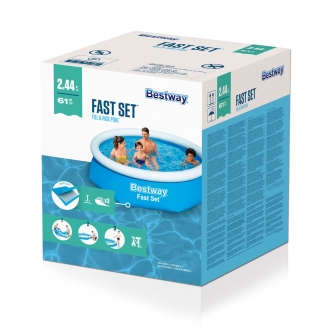 Bestway bazen za decu sa prstenom na naduvavanje Fast set 244x61cm