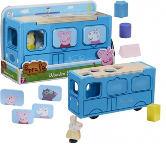 Pepa Prase Drveni edukativni set School Bus Shapes 37215